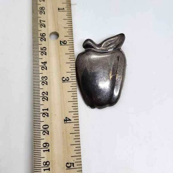 Vintage Sterling‎ Silver 925 Mexico Apple Brooch - Picture 5 of 7